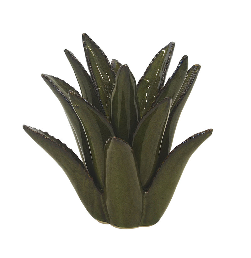 CERAMIC SPIKED ALOE GREEN LARGE