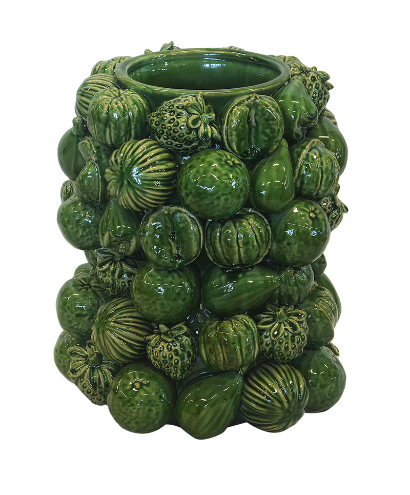 Expertly crafted and elegantly designed, this Ceramic Mixed Fruit Green Tall piece will add a touch of sophistication to any space. Standing at 36cm tall with a diameter of 30cm, its vibrant colors and intricate details make it a stunning addition to your home decor-UNIQUE INTERIORS
