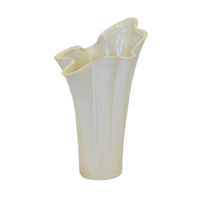 CERAMIC FLUTED BOTANY VASE (33CM H) Add a touch of elegance to your home with our Ceramic Fluted Botany Vase. Standing at 33cm tall with a diameter of 21cm, this vase features a unique fluted design and is crafted from high-quality ceramic. Perfect for showcasing your favorite flowers or adding a pop of greenery to any room.  Delivery 5 to 7 working days