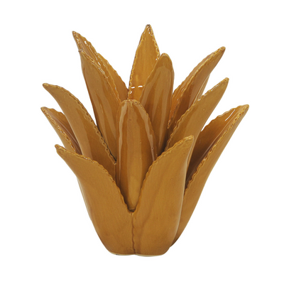 CERAMIC SPIKED ALOE MUSTARD LARGE 24CM (H) X 24CM (D)  Expertly crafted, this CERAMIC SPIKED ALOE MUSTARD LARGE adds a touch of sophistication to any room. Standing at 24cm tall and wide, it's the perfect statement piece. The ceramic material and spiked design make it sturdy and unique. Elevate your decor with this bold and elegant piece.  Delivery 5 to 7 working days