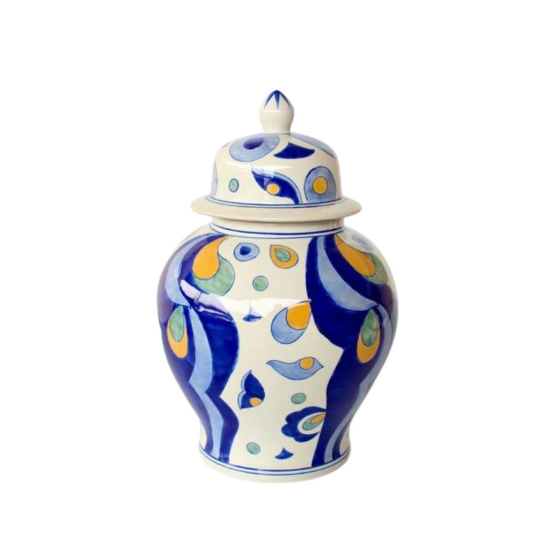 Navy and Blue Yellow Ginger Jar 42X26CM