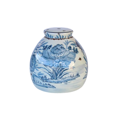 Add a touch of elegance to your home decor with this Fat Blue & White Jar with Lid. Its sleek and stylish design offers ample storage space and is the perfect addition to any room. With a capacity of 24x24CM, it provides practicality and sophistication. UNIQUE INTERIORS