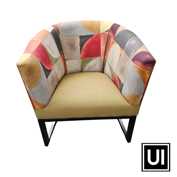 Soloblock metal tub chair with stuart graham fabric and Home fabrics