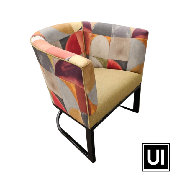 Soloblock metal tub chair with stuart graham fabric and Home fabrics