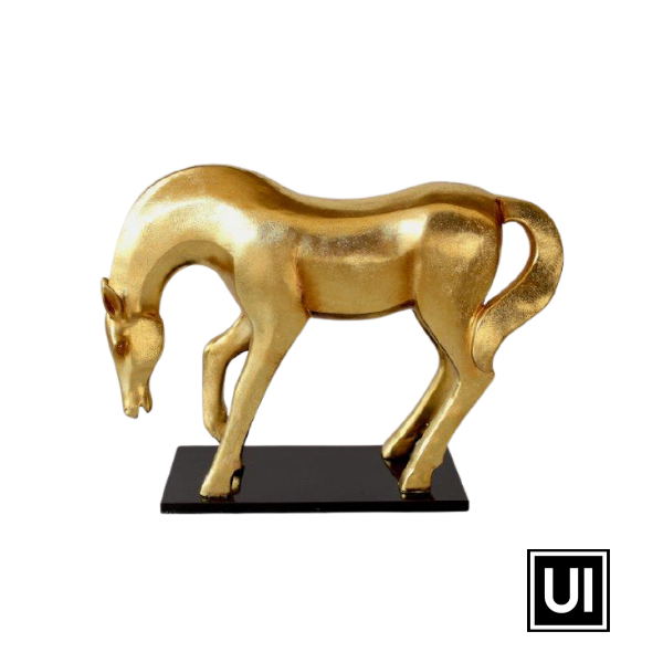 Gold Horse On Black Base