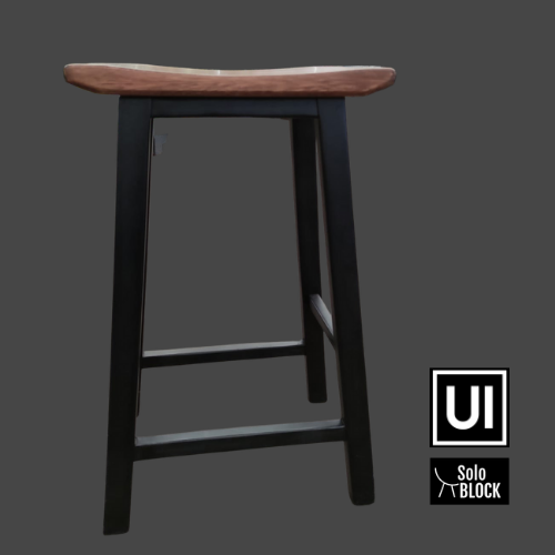 Solo block solid barstool industrial 75cm H