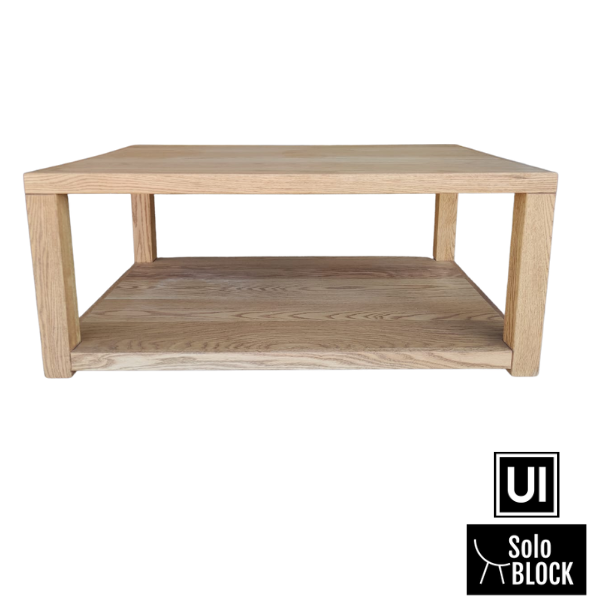 Soloblock double top coffee table red oak