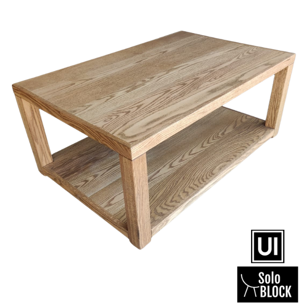 Soloblock double top coffee table red oak