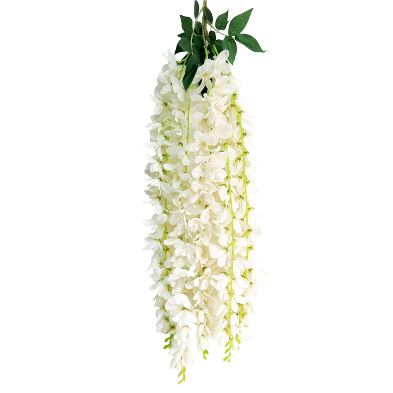 Crafted with 77CML of white hanging wisteria stems, White Glory is a beloved and timeless hanging plant. Its elegant design adds a touch of beauty and sophistication to any space. Enjoy a touch of nature indoors with this stunning and versatile plant- UNIQUE INTERIORS