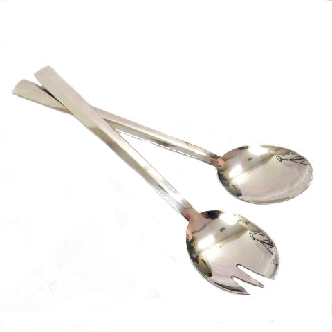 Expertly crafted from sleek stainless steel, these 29cm long salad servers are a must-have for any kitchen. With a rounded head to the spoon and fork, they provide a perfect balance of functionality and style. Toss and serve your salads with ease, and elevate your dining experience with these elegant salad servers-unique interiors