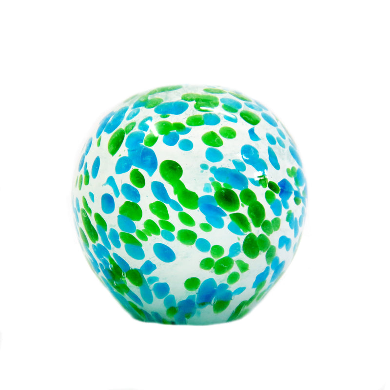 Hamako is a beautiful, handmade glass art piece with a bright and vibrant abstract design in green and blue. With a 7cm diameter and 22.5 cm circumference, it is a perfect addition to any home decor. Bring a touch of elegance and color into your space with Hamako-unique interiors