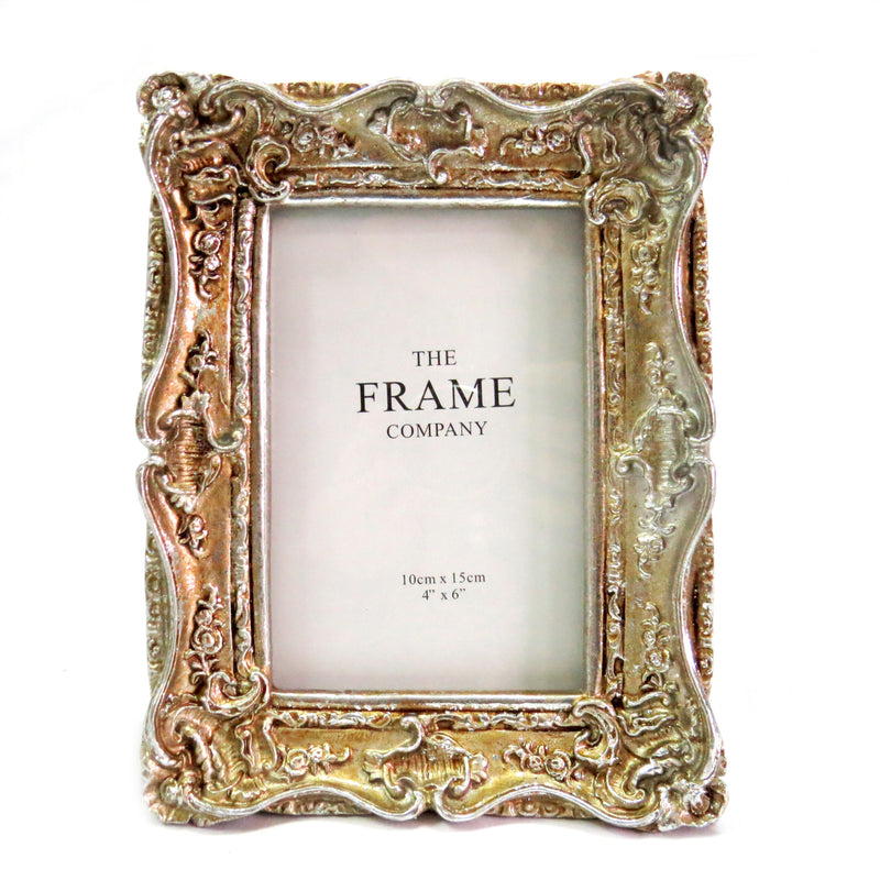 This Tintoretto Frame measures 4" x 6" and is perfect for displaying your favorite memories. Its compact size makes it versatile and suitable for any space. Crafted with high-quality materials, it offers a sleek and elegant design that will enhance any home decor. Preserve your cherished moments with this stylish frame-unique interiors