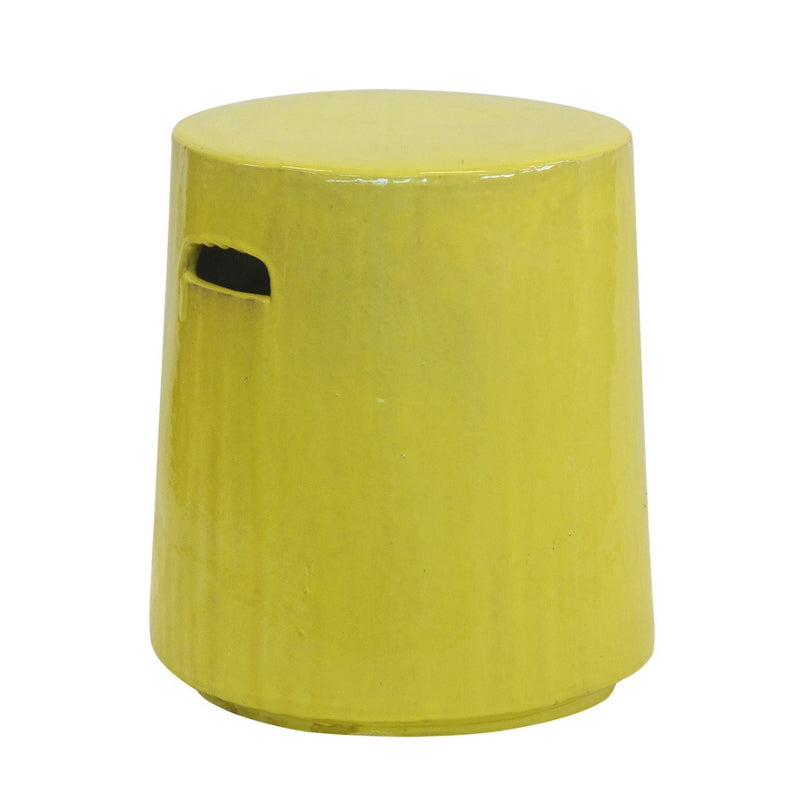 Garden stool trapeze yellow (44cm (h) x 34cm (d) (heavy)