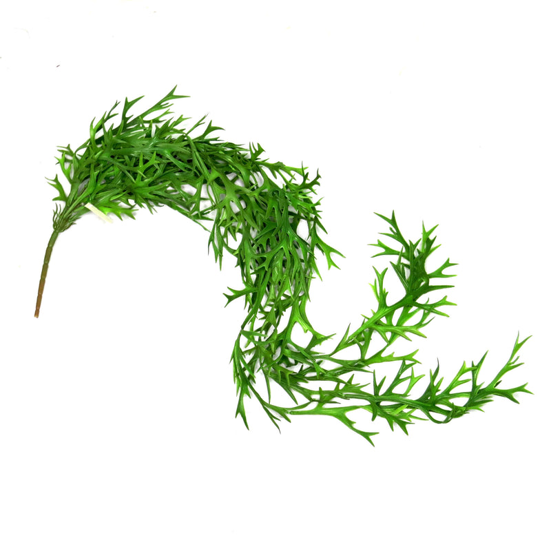 Add a touch of greenery to any space with the Staghorn Volcano Vine. This 110cm artificial plant is the perfect size for adding a pop of life to your home without the need for maintenance. Its realistic design brings a natural feel to any room, without the hassle of watering- UNIQUE INTERIORS