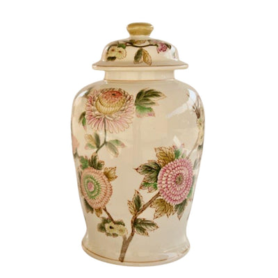 Large Ginger Jar Pink Flower Design 42x23cm    Perfect for your dining room or lounge.