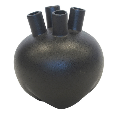 Expertly crafted, the Ceramic Funnel Vase Black boasts a sleek, modern design that adds a touch of sophistication to any room. Measuring 26cm in height and 24cm in diameter, this vase is the perfect size for showcasing your favorite flowers or greenery. Made of high-quality ceramic, it is both durable and stylish.