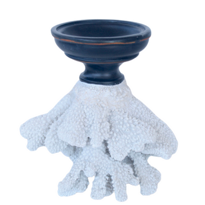 WHITE CORAL ON STAND CANDLE STICK 19X18X12CM    Enhance the ambiance of your space with our White Coral on Stand Candle Stick. Measuring 19x18x12cm, this elegant piece adds a touch of coastal charm. Made of real coral on a sturdy stand, it brings a natural element into any room. Perfect for adding a soothing glow to your home.  Delivery fee 5 to 7 working days