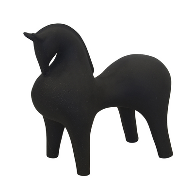 CERAMIC HORSE STATUE GREY (36CM X 40CM X 20CM) Discover the elegance and sophistication of our Ceramic Horse Statue. Standing at 36cm tall, this stunning GREY statue is carefully crafted from high-quality ceramic and measures 40cm by 20cm. Its sleek design and intricate details make it the perfect addition to any home decor. Bring a touch of grace and gracefulness to your space with this beautiful piece.   Delivery 5 to 7 working days   