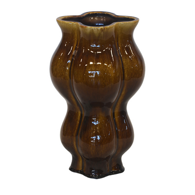 CERAMIC OSAKA VASE BROWN (37CM H) Expertly crafted from high-quality ceramic, the CERAMIC OSAKA VASE BROWN (37CM H) adds a touch of sophistication to any room. The sleek, modern design and rich brown color make it a versatile piece for any decor style. Impress your guests with this stunning vase, perfect for displaying your favorite flowers.  Delivery 5 to 7 working days