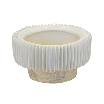 CERAMIC PORTOBELLO POT SMALL Expertly crafted with high-quality materials, the Ceramic Portobello Pot provides a stylish and durable solution for your planting needs. With dimensions of 14cm (H) x 24cm (D), this pot is perfect for small plants, adding a touch of sophistication to any space.  Delivery 5 to 7 working days