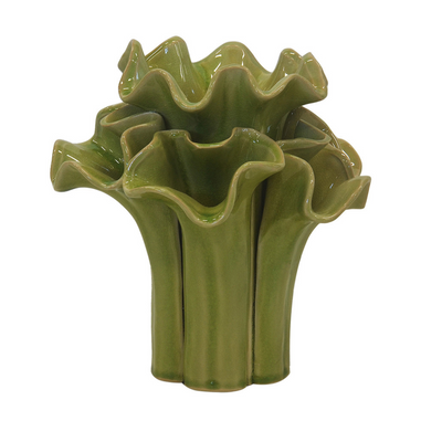 CERAMIC BROCCOLI VOTIVE GREEN 22CM (H) X 20CM (D)  This 22CM (H) X 20CM (D) ceramic broccoli votive in GREEN is a unique and stylish addition to any home decor. Its intricate design and durable material make it a beautiful and functional accent piece. Enjoy the calming ambiance created by the candlelight shining through the intricately crafted broccoli detail.  Delivery 5 to 7 working days
