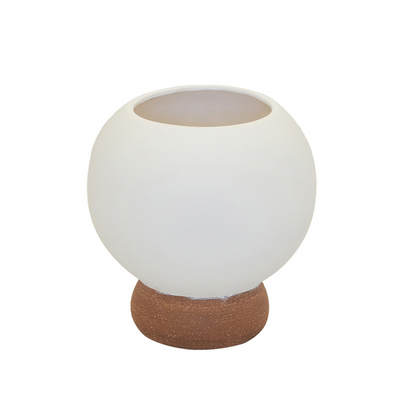CERAMIC ORB VASE WHITE SMALL 22CM (H) X 20CM (D) Elevate your home decor with our Ceramic Orb Vase. Crafted from high-quality ceramic, this small 22cm (H) x 20cm (D) vase brings a touch of elegance to any room. Its sleek white design pairs beautifully with any style, making it a versatile and timeless addition to your space.  Delivery 5 to 7 working days
