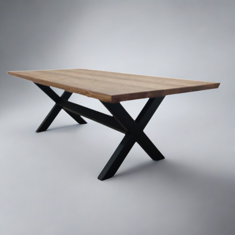 Solo Block Florida Oak table with black wooden leg