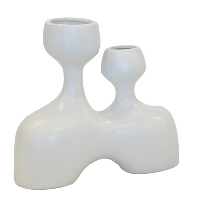 CERAMIC UBU VASE WHITE ( 28CM (H) X 30CM X 8CM) The Ceramic Ubu Vase in white is a timeless addition to any home decor. Crafted from high-quality ceramic, this vase stands at 28cm tall, with a width of 30cm and a depth of 8cm. Its elegant design adds a touch of sophistication to any room, making it a must-have for any interior design enthusiast.  Delivery 5 to 7 working days   