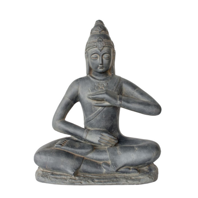 LARGE SITTING BUDDHA 51X41CM "Add a touch of tranquility to your space with our LARGE SITTING BUDDHA statue. Standing at 51cm tall and 41cm wide, this high-quality sculpture showcases stunning details and radiates a calming presence. A must-have for any meditation or relaxation room."  Delivery fee 5 to 7 working days