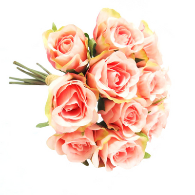 This pink poppet rose bud bunch features 12 varying sizes of white rosebuds, beautifully tied together with raffia for an elegant, timeless look. Enjoy the classic beauty of these delicate blossoms with a petite and petal-filled floral display. Perfect for a special occasion or as a simple romantic gesture.       So why wait? Bring the beauty of nature into your home or office with our stunning artificial Ballerina rose bunch today!  Size  29cmD