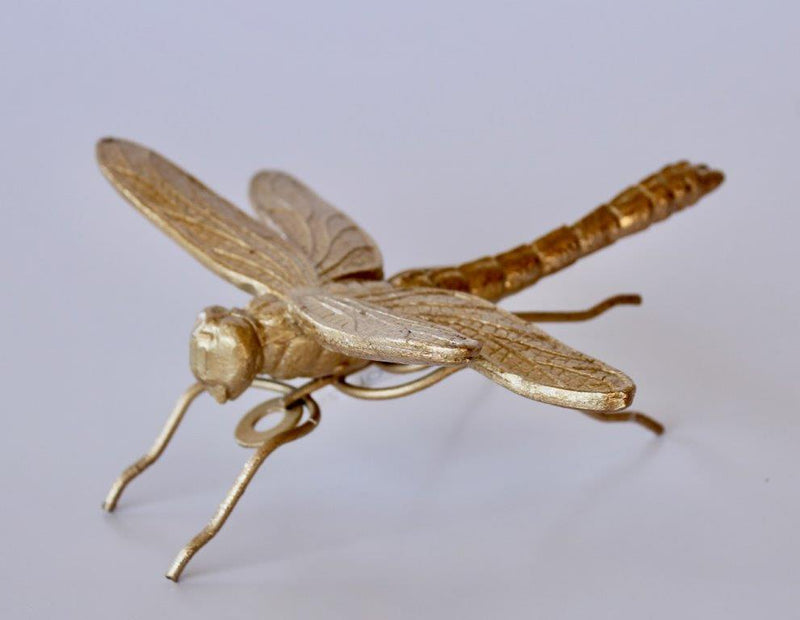 GOLD DRAGON FLY CAN STAND OR HANG 7X17X17CM
