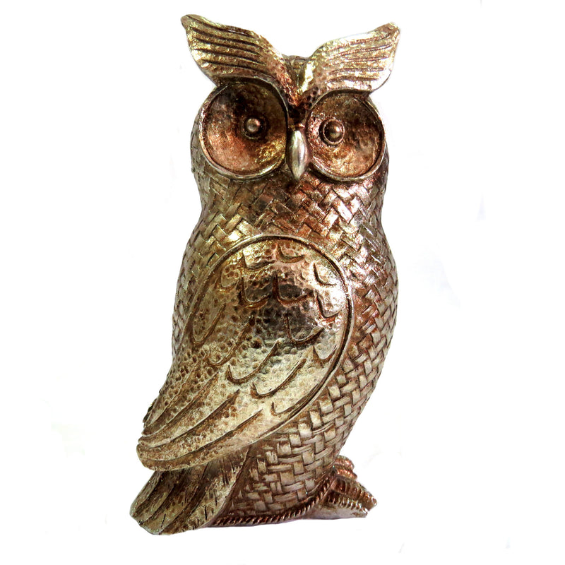 As a product expert, I present the Chaucer Owl: a beautiful, antique silver owl measuring 11.5cm in width and 20cm in length, weighing 370gms. This stunning piece is sure to add a touch of elegance and charm to any home decor-unique interiors