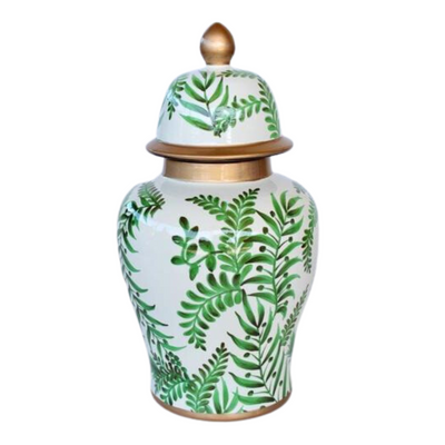 MEDIUM GOLD LEAF GINGER JAR 36X19CM Delivery 5 to 7 working days An unique statement piece to dress up any room, this eye-catching ginger jar will be delivered to you in 5 to 7 working days.