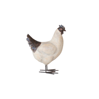 This medium-sized, cream-colored hen is sure to brighten up your living space! At 39x31cm, this decorative bird adds a unique touch to any room. Let this delightful hen spread joy and cheer to your home. Delivery 5 - 7 working days