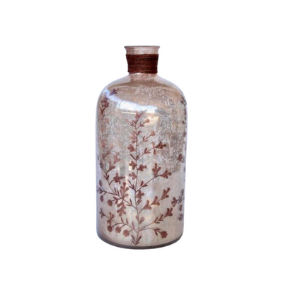 This exquisite Antique brown etched flower glass vase is 45X22cm, made of sturdy glass, and finished with a beautiful etched flower design. It's the perfect addition to any room as it's eye-catching and timeless. Delivery 5 - 7 working days