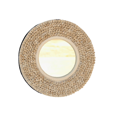 Small round shell mirror
