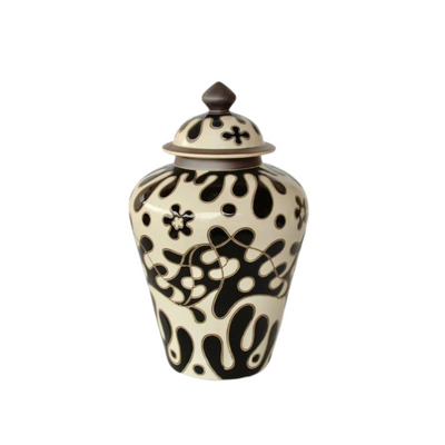 This classic Black and Cream Ginger Jar 32X20CM is an essential addition to any home décor - don't miss out!      Delivery 5 - 7 working days