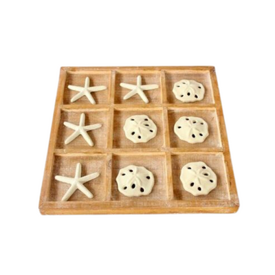 Show off your taste in decor with this unique box, featuring 36x36CM of loose starfish and pansy shells. The wooden box also contains an intricate knots and crosses game, perfect for creating a sense of relaxation in any setting.    Delivery 5 - 7 working days