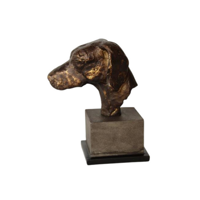 Brown Dog Head On Stand 25X21X13CM  This intricate, brown dog head sculpture is a unique way to add decor to any room. Measuring 25x21x13cm, it's sure to make a statement. Perfect for collectors, this piece is sure to bring years of admiration.  Delivery 5 - 7 working days