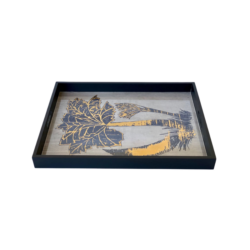 Black and Gold palm tree table tray 61.5X46cm