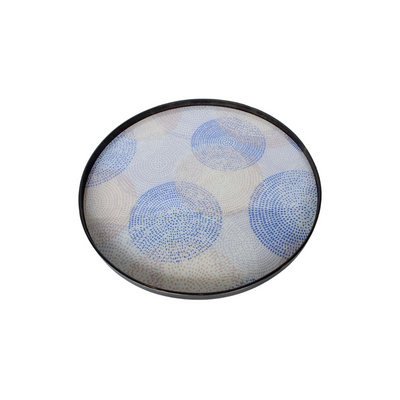 Bring alive your dining space with this stylishly eye-catching round tray! Crafted with bright blue and beige dots, this 3.5X61cm tray puts the perfect finishing touch on any dining table. Elevate your entertaining with this unique and beautiful accent piece! Delivery 5 - 7 working days