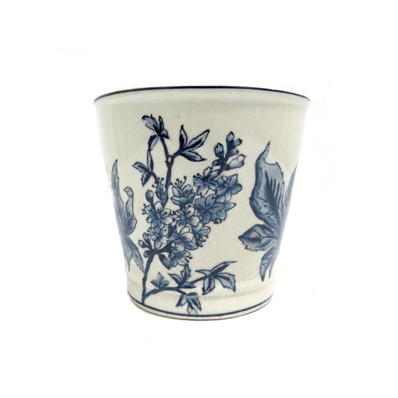 Introduce elegance into your home with the Blue Joy Planter. Measuring at 17CMD x 16CMH, this handpainted porcelain planter features a timeless blue and white design. Bring beauty and sophistication to your plants with this classical piece. UNIQUE INTERIORS