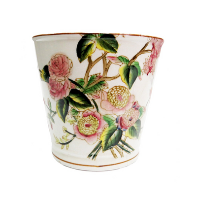 As a product expert, I highly recommend the Pink Camellia Pot. Its dimensions of 17CMD x 15.5CMH make it perfect for displaying your plants. The combination of pink and green colors makes it a beautiful addition to any space, while its popular design adds a feminine touch. Don't miss out on this gorgeous planter.UNIQUE INTERIORS.