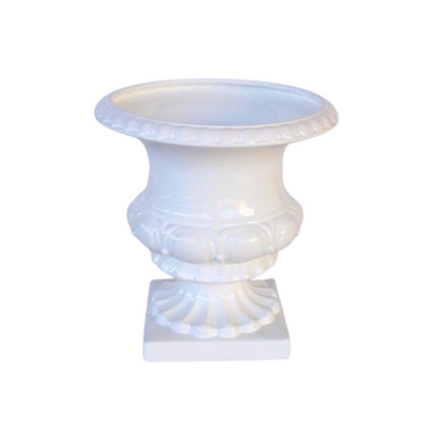 This large white vase or urn has a size of 40X38CM and is perfect for adding a touch of elegance to any space. Crafted with quality materials, it is durable and versatile. Display your favorite flowers or use it as a standalone statement piece. The possibilities are endless.Unique Interiors.