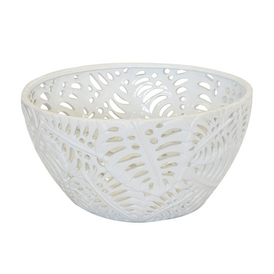 Ceramic bowl monstera white  Size  60CM (H) X 28CM (D)  Unique Interiors   This Ceramic bowl monstera white is the perfect addition to any interior. With its 60cm Height and 28cm Diameter, it is an eye-catching piece that is sure to make a statement in your home. Its modern and elegant design makes it a timeless classic and a great accent piece for any room.