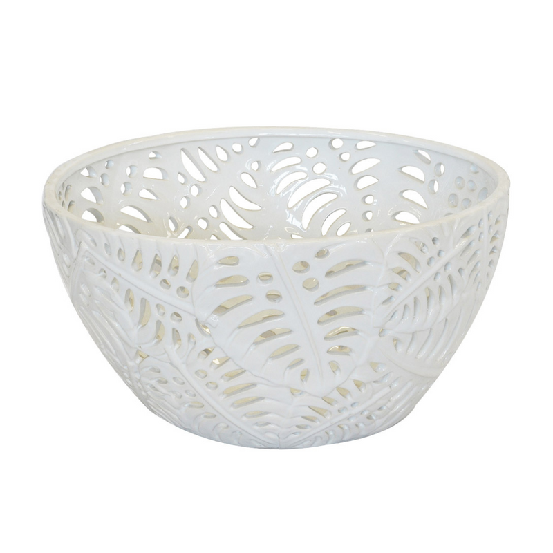 Ceramic bowl monstera white  Size  60CM (H) X 28CM (D)  Unique Interiors   This Ceramic bowl monstera white is the perfect addition to any interior. With its 60cm Height and 28cm Diameter, it is an eye-catching piece that is sure to make a statement in your home. Its modern and elegant design makes it a timeless classic and a great accent piece for any room.