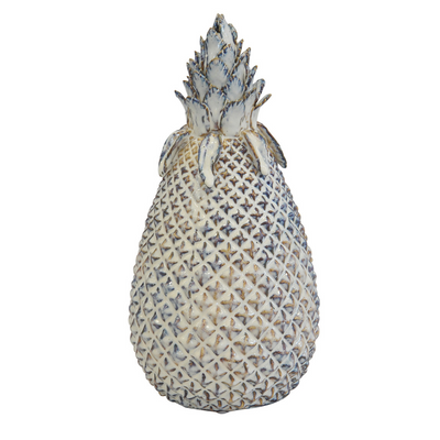 Ceramic Capri Pineapple Large  Size  42CM (H) X 16CM (D)  White Decor New Arrivals  Unique Interiors