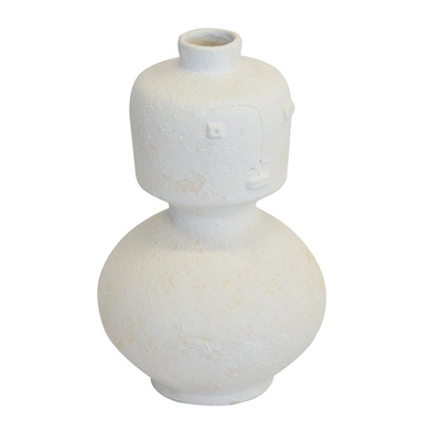 This ceramic face vase stands 36cm (H) x 22cm, crafted from porcelain to create an eye-catching piece of decor. Its unique design will add a touch of fun to any interior. Perfect for any space, this white vase is sure to make an impact.  Ceramic face vase white  Size  36CM (H) X 22CM  Ceramic porcelain decor planter pot.  Unique Interiors