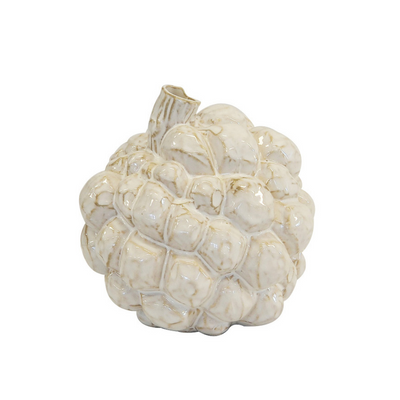 This ceramic garlic votive medium stands 16CM (H) X 16CM (D), crafted from porcelain for unique decor accents in any interior. Ceramic garlic votive medium  Size  16CM (H) X 16CM (D)  Ceramic porcelain decor   Unique Interiors