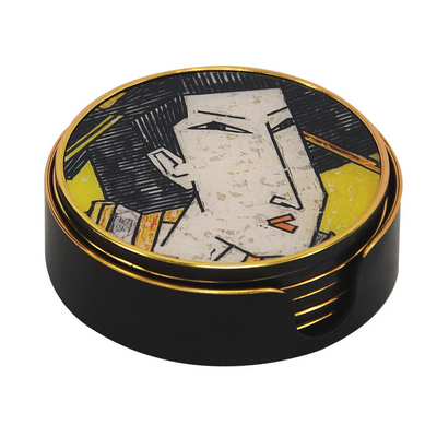 Introducing the Coaster Geisha Girl Teal Set of 6. These coasters are made with a durable hardboard material and feature a beautiful red and white image of a geisha girl. They provide a charming way to protect your furniture surfaces and are ideal for use in the home or office.